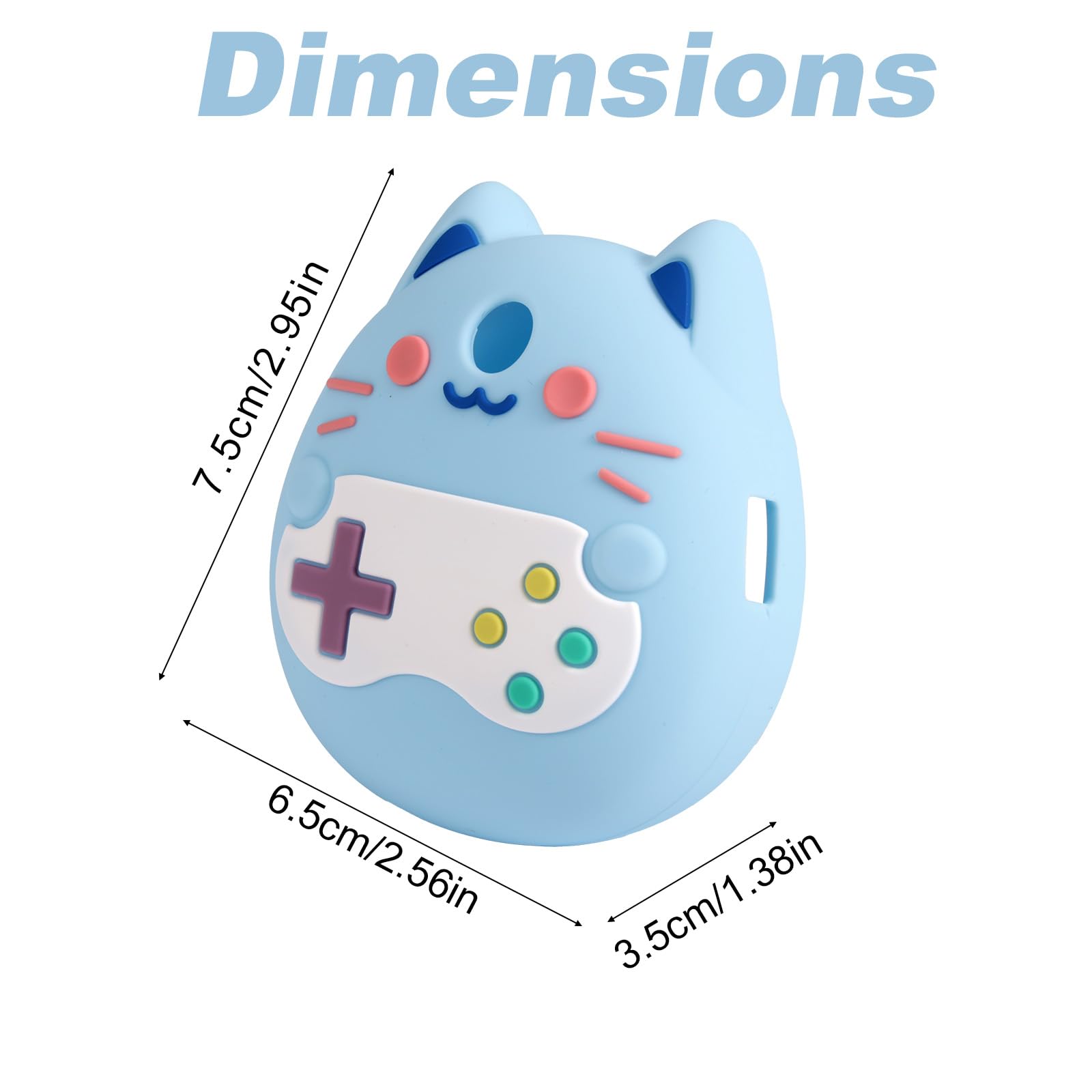 Silicone Case for Tamagotchi Pix Cute Cartoon Silicone Protector Connection Case Soft Shockproof Anti-Drop Protective Cover for Tamagotchi Accessories(Blue) - Image 2