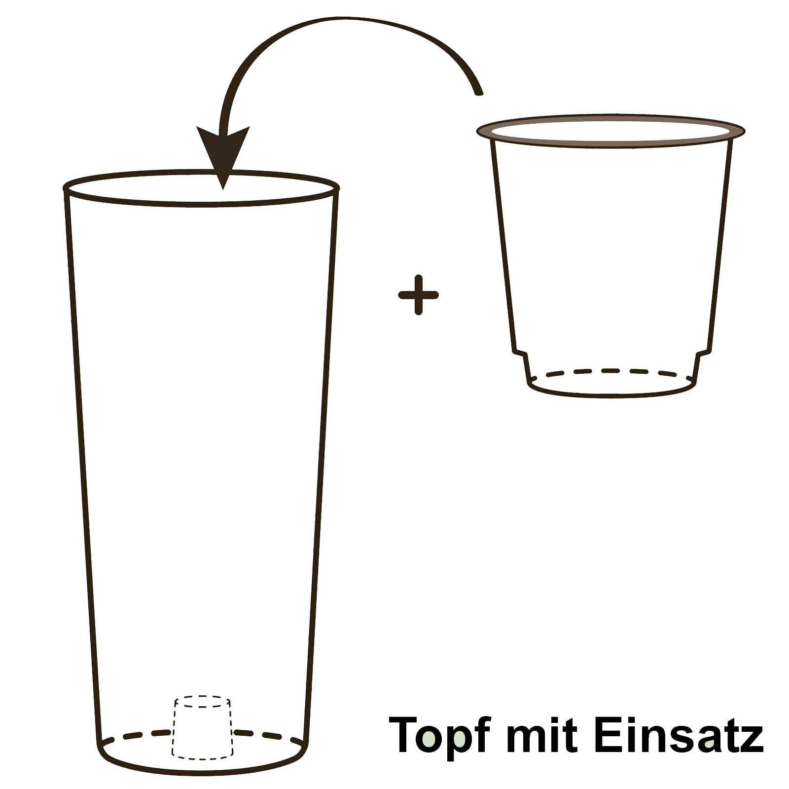 EURO3PLAST Pflanzenkübel Tuit, Durchmesser 40 x 75 cm, lackrot
