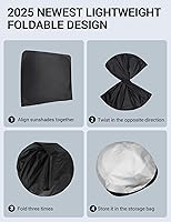 Vista 4 de Proadsy Parasol para parabrisas actualizado 2026, ajuste personalizado, Lexus NX 2022-2025 2026, 4 capas, plegable, protector de parasol frontal que
