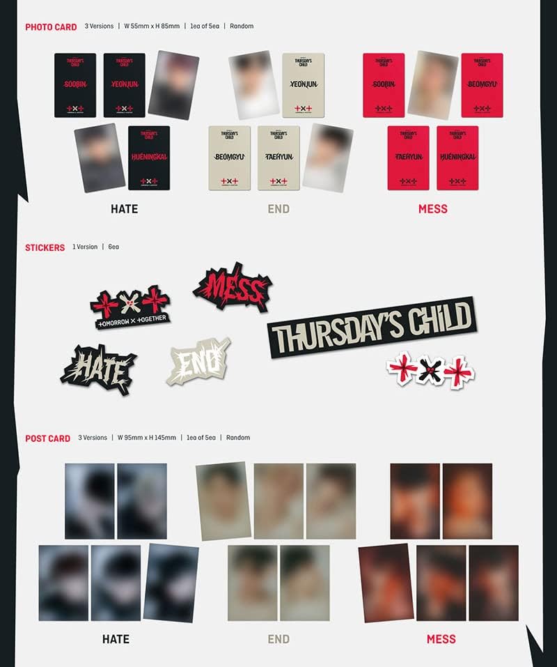 Miniatura 4 de TXT - Minisodio 2 Thursday's Child MESS Ver. 4 Mini álbum CD+tarjeta lenticular+postal+pegatinas+juguete de papel con logotipo+tarjeta