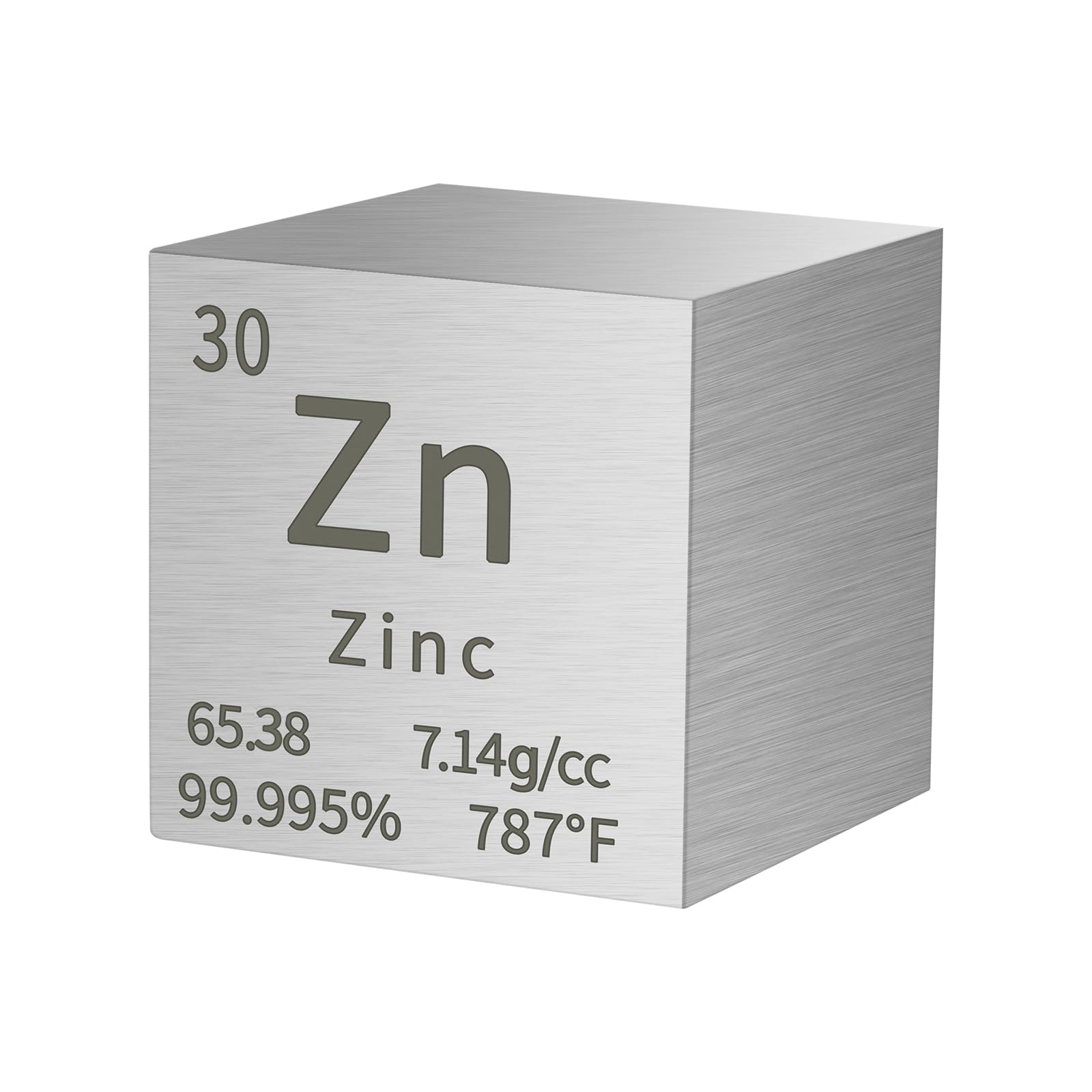 Zinc Cube Metal Density Cubes Pure Metal High Density Element Cube for Element Collections Lab Experiment Periodic Table Collection DIY Teacher Science Creative Gift（Zinc，1 Inch）