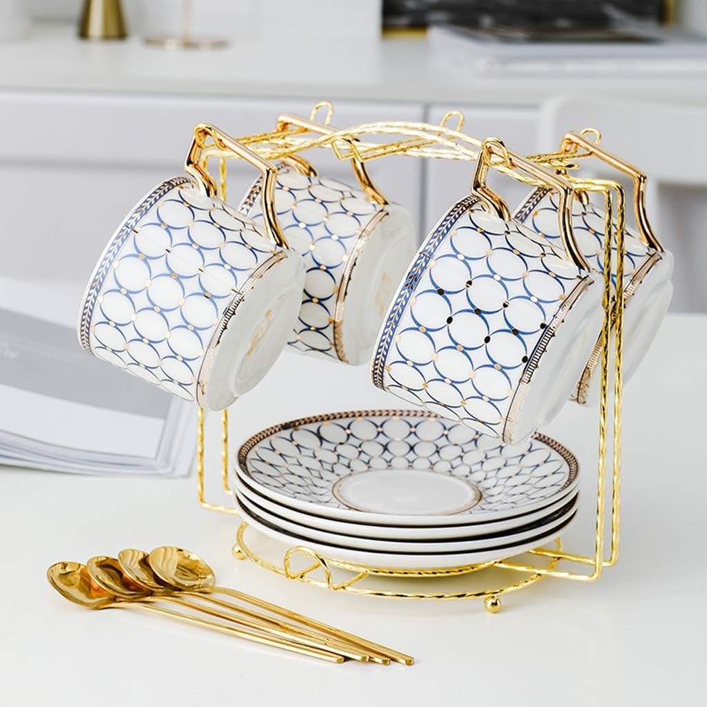 Ceramic Tea Set Pot Kettle Heat Resistant Infuser Bouilloire Theepot Coffee Cups Mugs Gold Handle