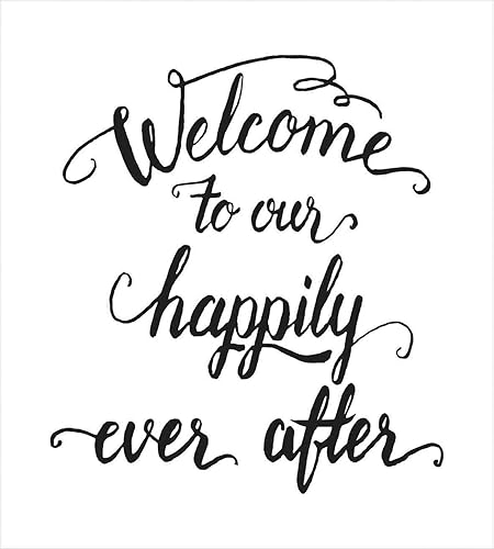 Miniatura 2 de Ambesonne Juego de funda de edredón con texto en inglés "Saying", estilo vintage, con inscripción en inglés "Welcome to Our Happily Ever After",