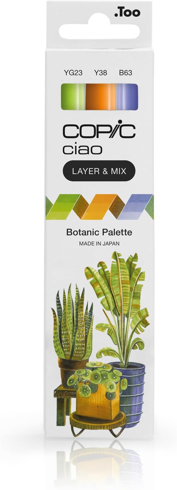 Copic Ciao LAYER & MIX “Botanic Palette”, Marker Set mit 3 verschiedenen Farben, Layoutmarker mit jeweils einer mittelbreiten und einer Brush-Spitze