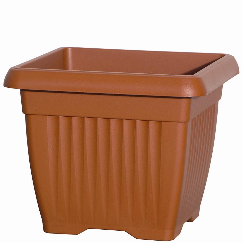 Vaso quadrato per esterni o interni 40x40x40h cm in polietilene tortora