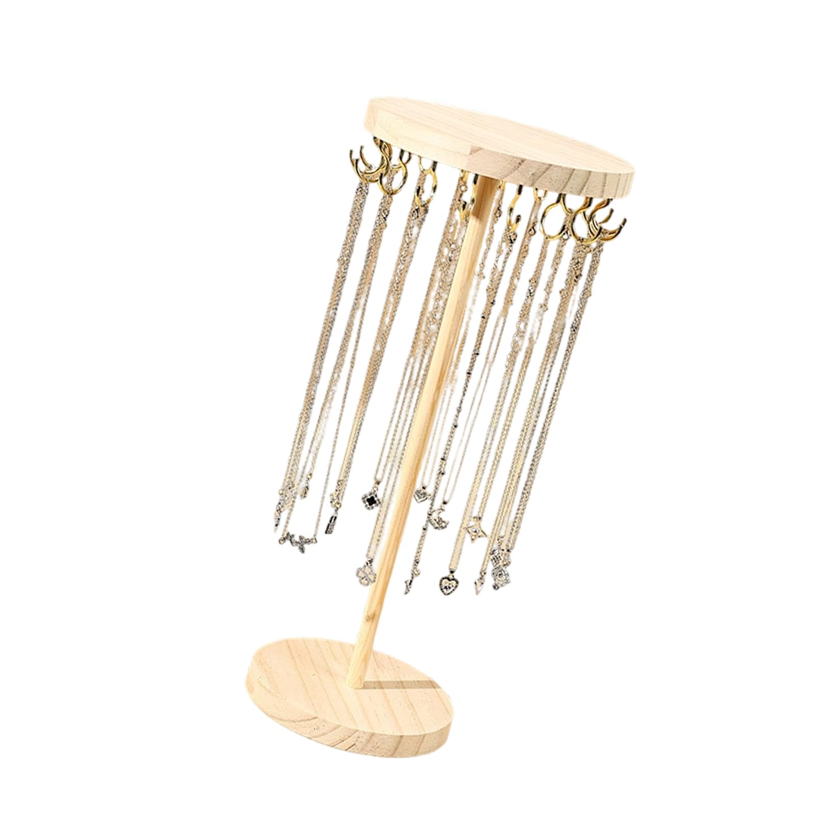 Msioytog Premium Sturdy Wood Necklace Holder Minimalist Jewelry Organizers for Organized Storage and Stylish Presentation Wooden Necklace Display Stand