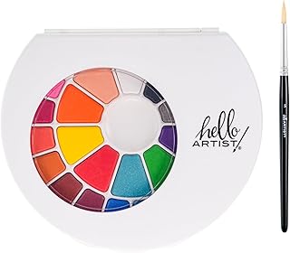 Watercolor Cake With Brush Set, Set of 24, Vibrant Colors, Ideal for Beginners, Students, and Value-Conscious Artists, Non-Toxic, Water-Based, Watercolor Paint Set