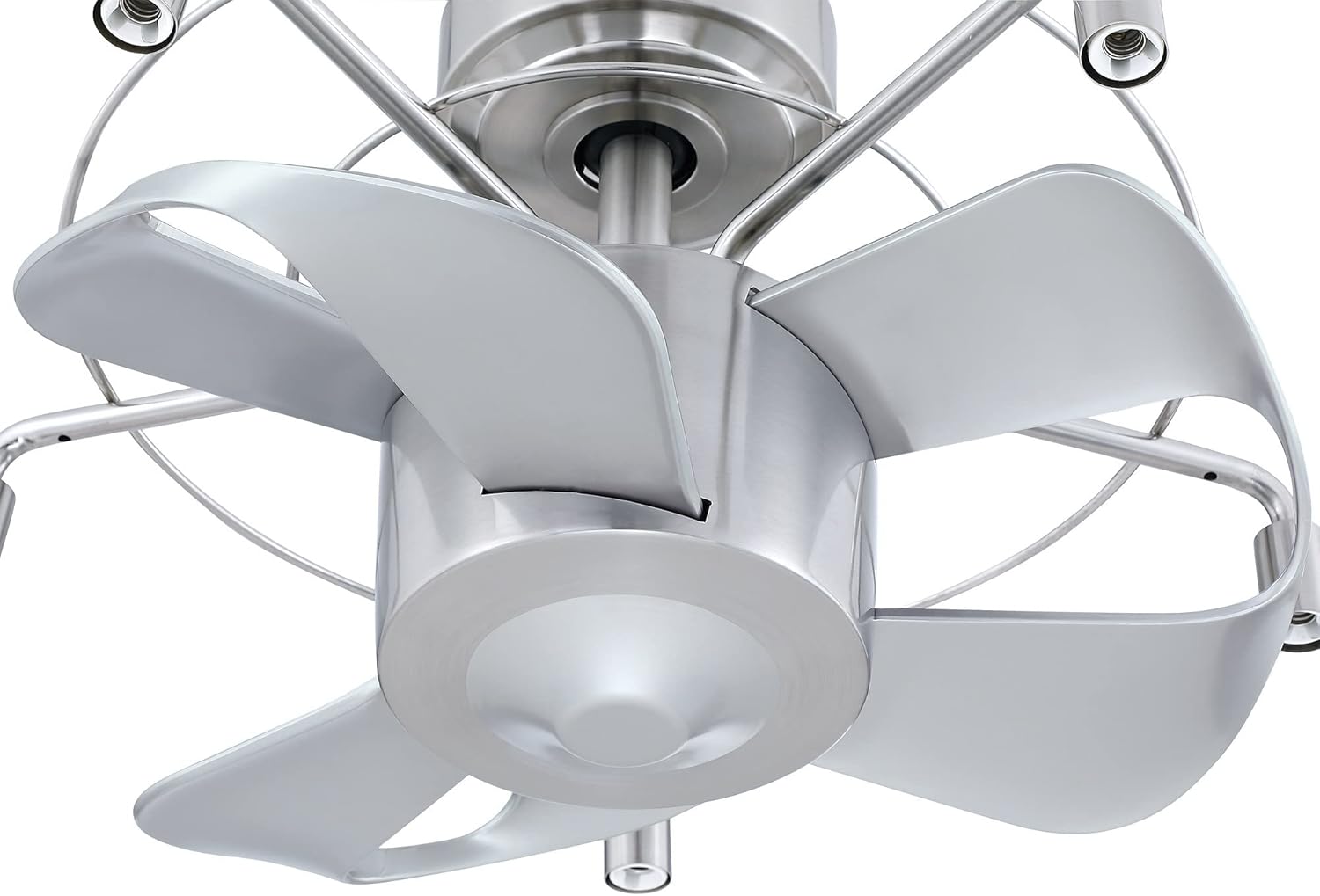 Diagram showing the dimensions of the Parrot Uncle ceiling fan, including its 23.3 inch diameter and 12.4 inch height.