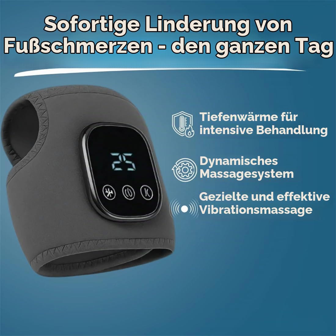 3-in-1 Ankle Kompressionsmassagegerät mit Wärme- & Vibrationsfunktion – lindert Brennen, Kribbeln & Taubheit – verstellbare Intensität – für Zuhause & Büro – ideal für Diabetiker & Senioren