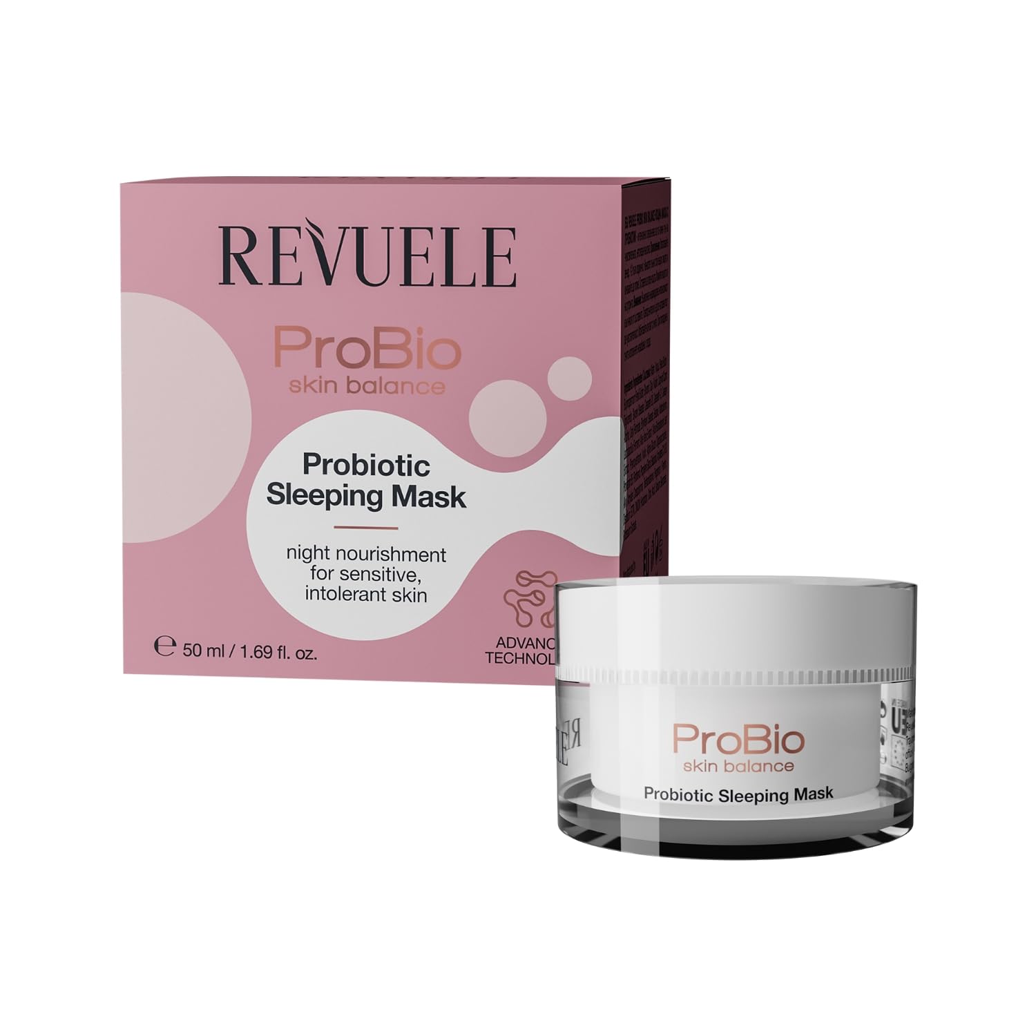 Revuele ProBio Nourishing Skin Balance Probiotic Sleeping Face Mask, Vegan & Cruelty-Free, 50ml