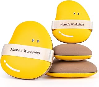 Mango Makeup Sponge Set- 2 Cosmetic Foundation Sponges, Dual-Textured for Wet/Dry Use, Pointed Tip for Detail Work, Includes Large & Medium Sizes & Storage Case