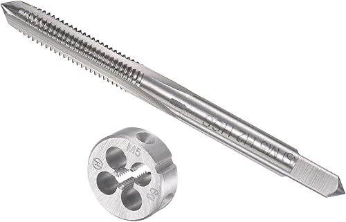 Miniatura 6 de Juego de roscas y troqueles, rosca M7 x 0.5, rosca métrica de acero de alta velocidad y kit de herramientas de troquelado redondo (aplicaciones para