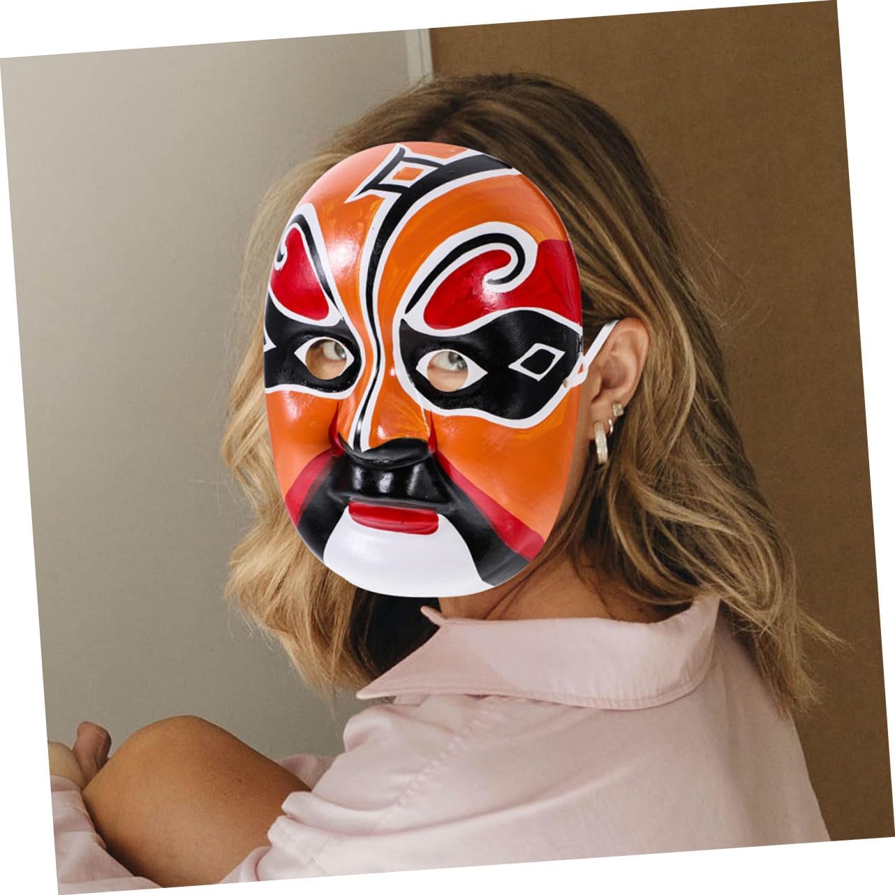 Holibanna 2pcs Chinese Opera Masks Wall Decor Realistic Decorative Masks Safe Material for Cosplay Parties