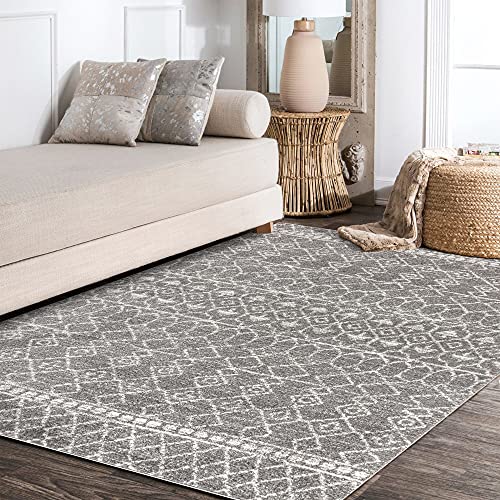 Tapete decorativo rectangular gris y crema 160x228 cm miniatura 6