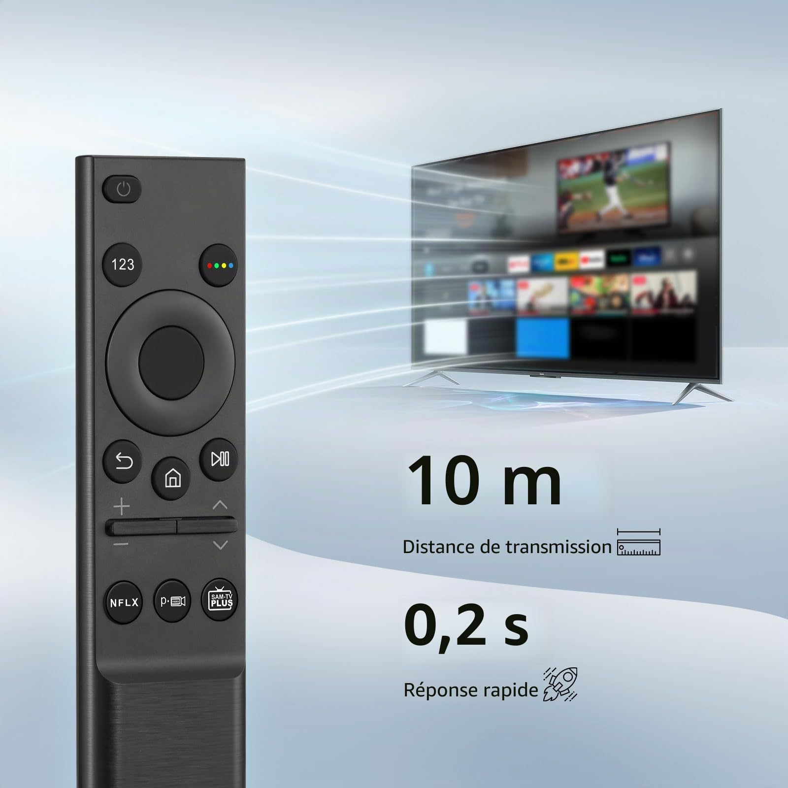 Télécommande universelle pour Samsung Smart TV, BN59-01358B Télécommande de rechange pour Samsung QLED UHD SUHD HDR LCD LED HDTV Frame Curved 4K 8K 3D Smart TV