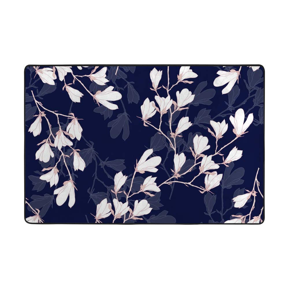 Tapis corail fleur de magnolia pour grand salon chaleureux