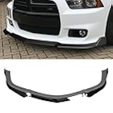3PCS Front Bumper Lip Compatible for 2011-2014 for Dodge Charger Front Lip Spoiler Glossy Black (PP) Plastic Air Dam