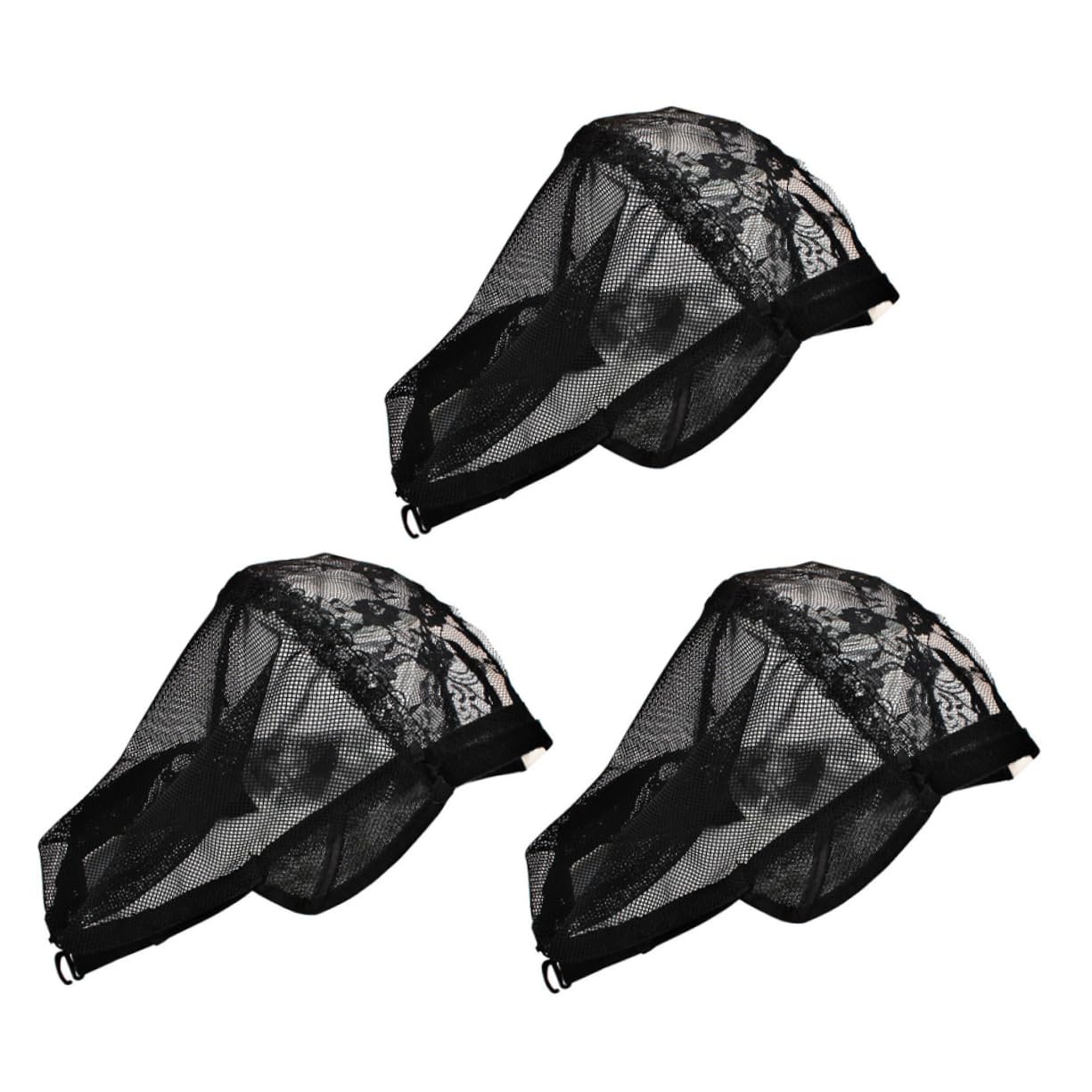 VICASKY 3pcs Shaped Wig Caps Lightweight Stretchable Lace Head Caps for Easy Wig Making Film Costumes Comfortable Durable for All Head Shapes