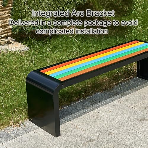 Banc d'extérieur en métal étanche style Art déco multicolore moderne