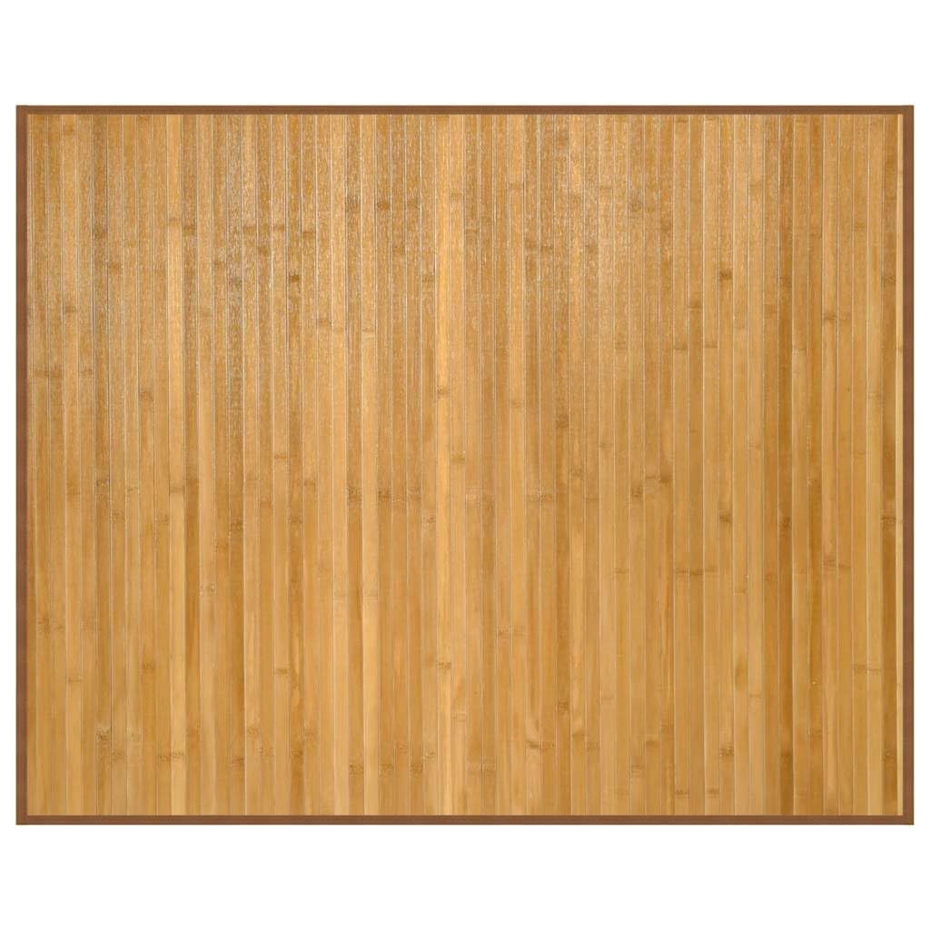Tapis en bambou naturel 80 x 100 cm – Tapis rectangulaire en bambou avec dessous antidérapant, tapis en bambou durable pour salon, cuisine, couloir