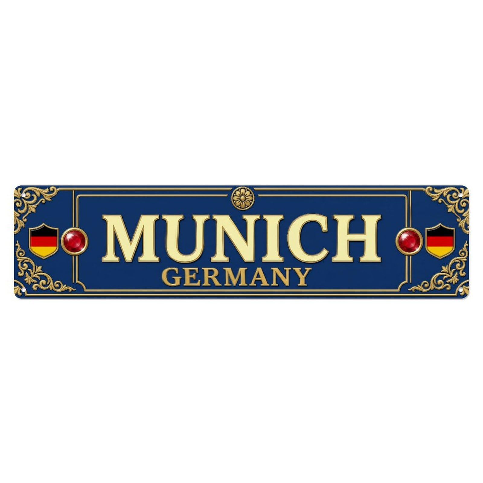 Metal Tin Sign Munich Germany Retro