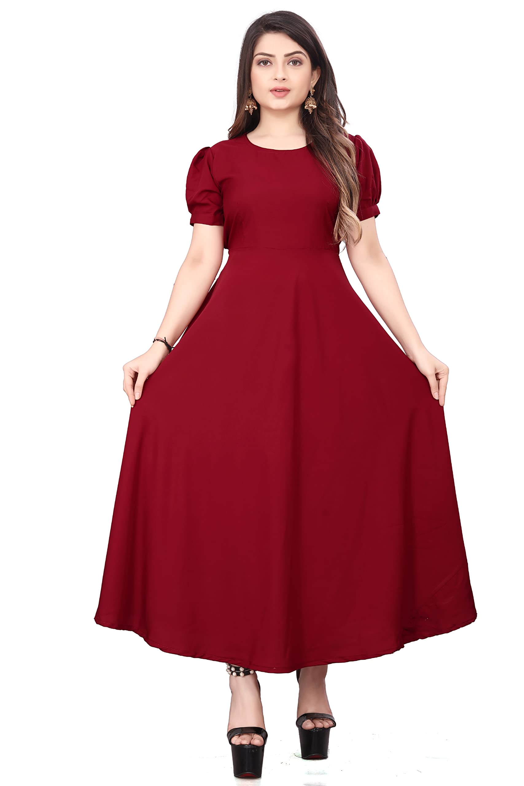 WOMEN ALINE MAXI DRESS IN PASTEL COLOR-image-24