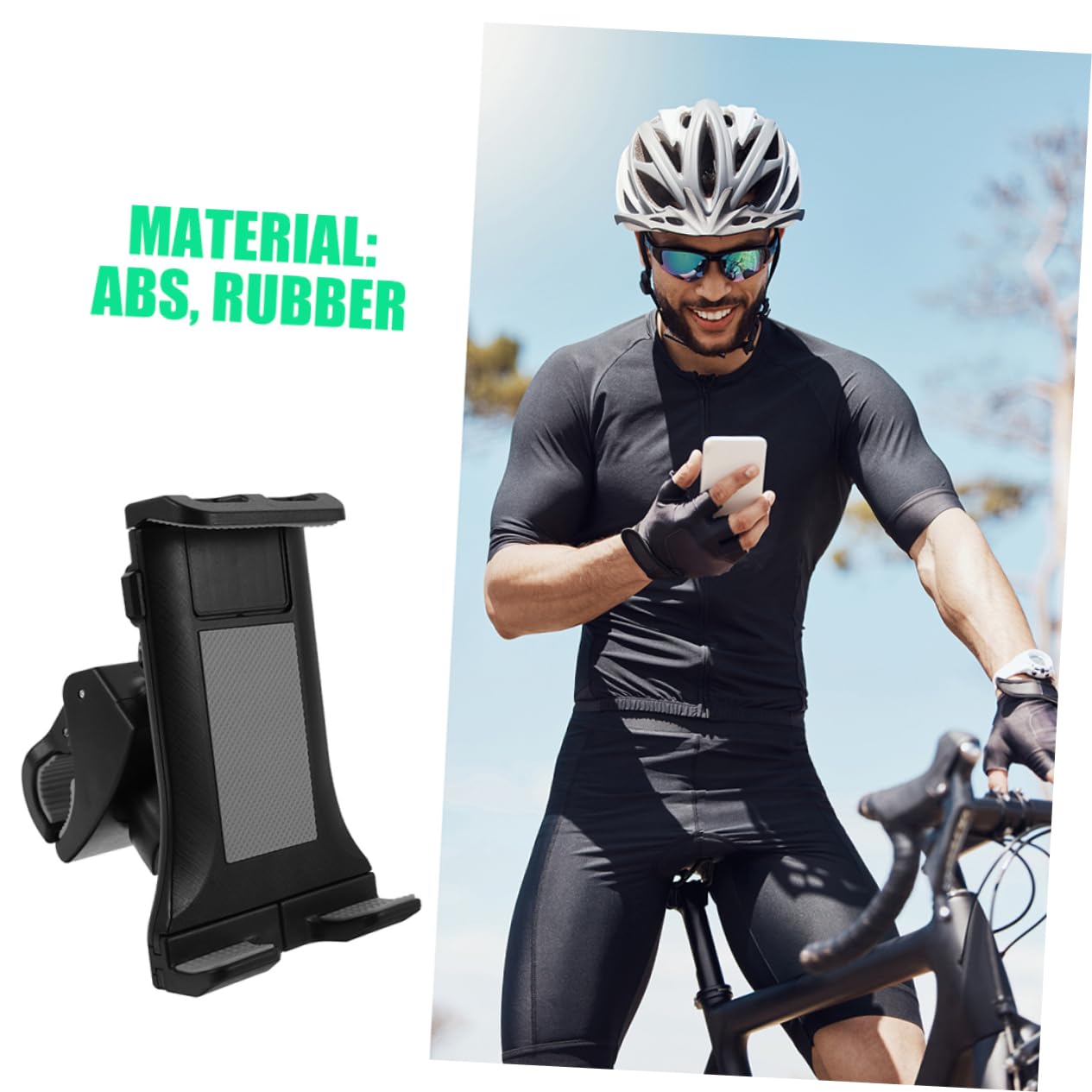 INOOMP Supporto Telefono per Bicicletta Regolabile 22mm in Abs e Gomma