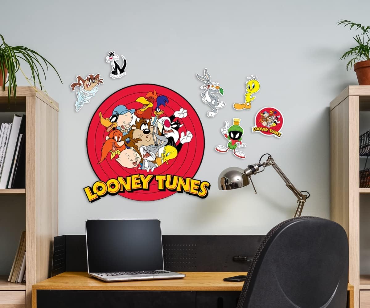 Looney Tunes Squad Movable Vinyl DIY Wall Art Stickers Set - Walls, Windows, Doors