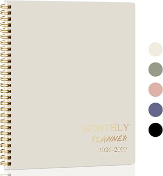 2026-2027 Monthly Planner - 2 Year Monthly Planner 2026-2027, Hard Cardboard Cover, Jan 2026 - Dec 2027, 7.5" x 10", 2 Year Calendar with 24 Month, Twin-wire Binding, Note Pages