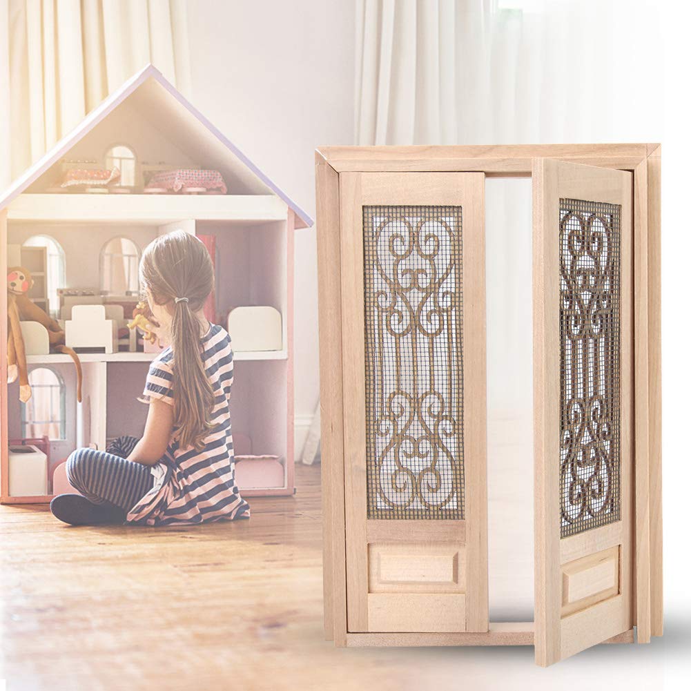 LAT 1:12 Mini maison de poupée bricolage jouet de porte en bois massif