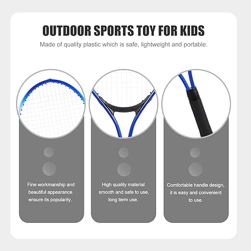 Miniatura 6 de BESPORTBLE Juego de raqueta de tenis ligera de ferroaleación, deportes al aire libre con cabeza ovalada para principiantes y niños, entrenamiento de