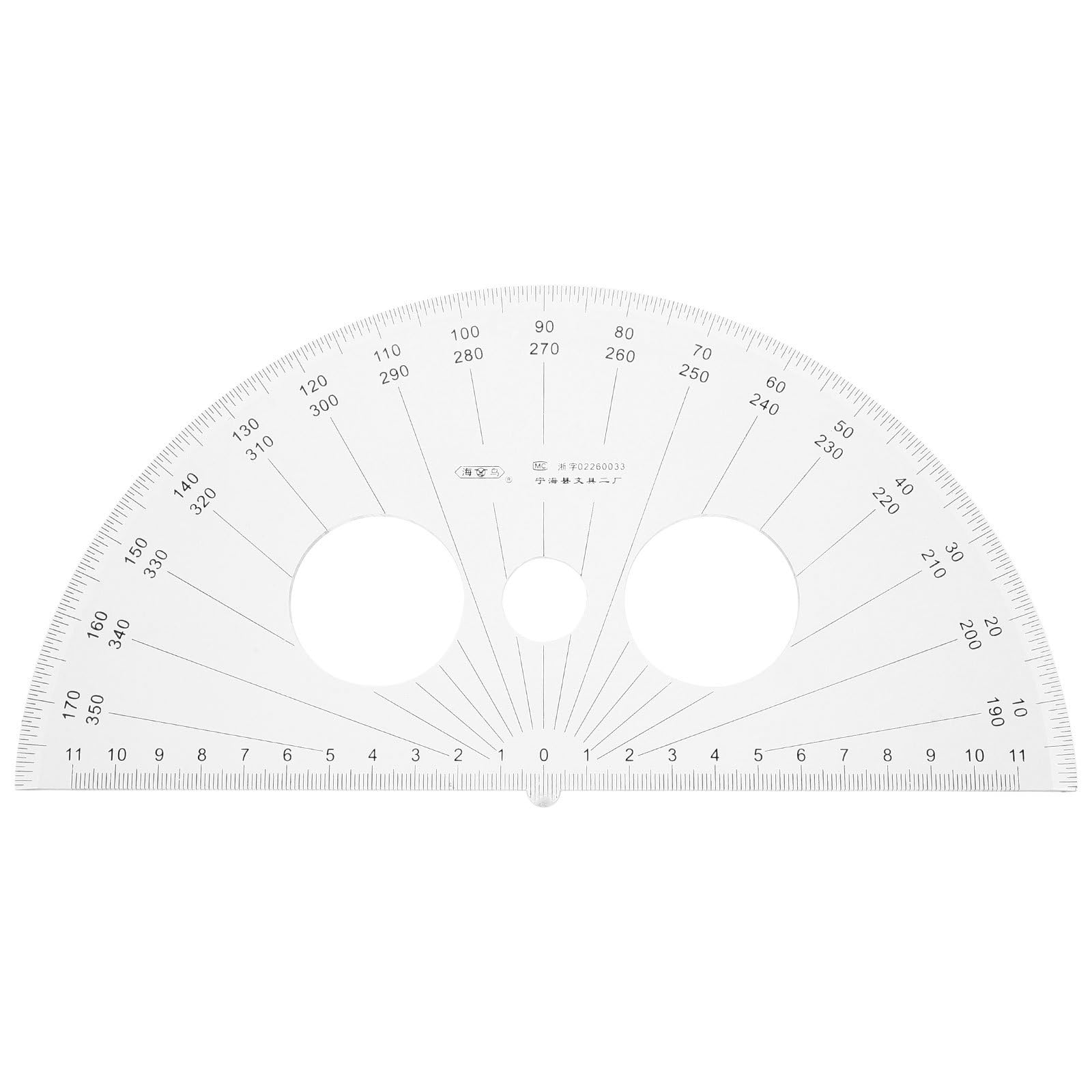 HOODANCOS Plastic Protractor 180 Degrees Half Circle Angle Measurement Tool 9.6 Inch Math Stationery for Students Teachers Architects Drawing