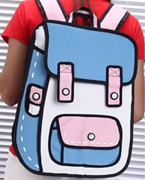 Amazon Co Jp 注目度no 1 二次元リュック 2dイラストバッグ 不思議なカバン おもしろアイテム レッド ピンク スポーツ アウトドア