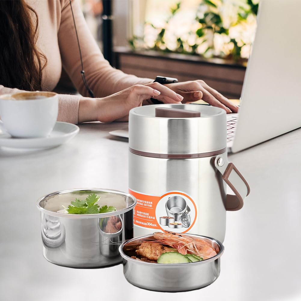 Thermique pour aliments et boissons chauds, boîte à lunch Récipient isotherme pour aliments Bocal sous vide Grande capacité en acier inoxydable Bento Flask Soup Garder au chaud Bouche large(1.6L)