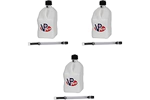 VP Racing 5.5 Gallon Motorsport Container White and Deluxe Hose (3 Pack)