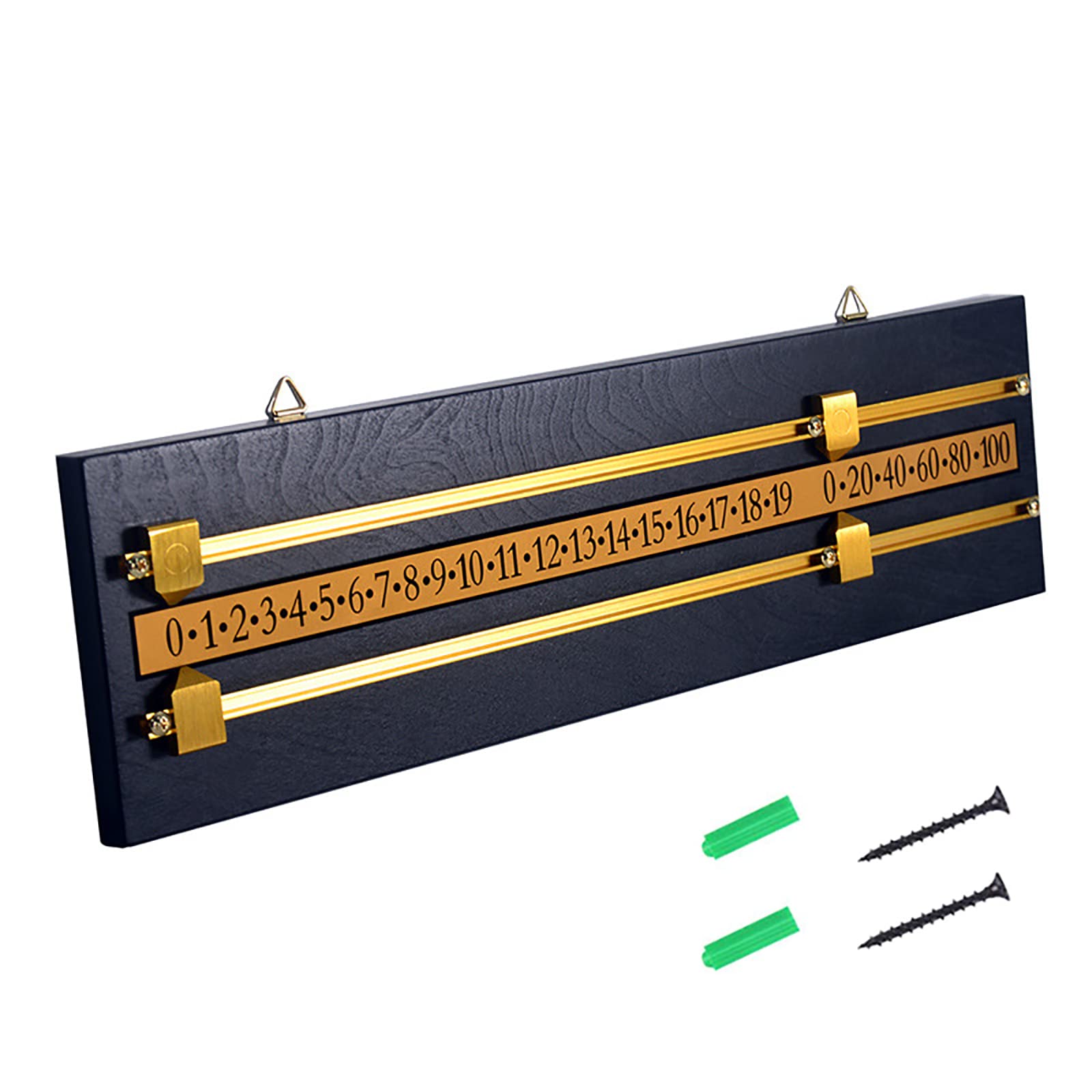 Tableau de score de billard mural en bois avec marqueur laiton