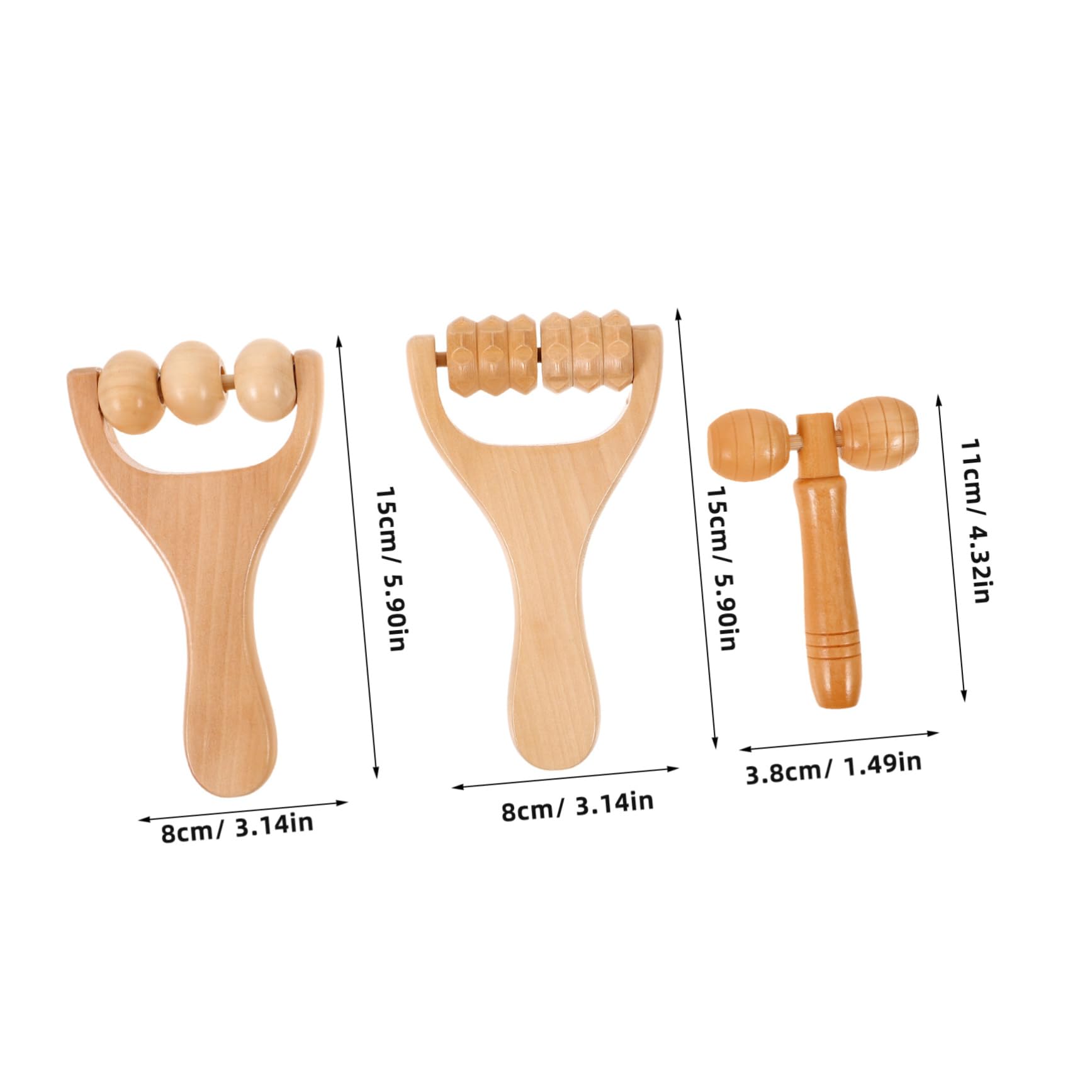 CALLARON Herramienta De Rodillo De Masaje De Madera Rodillo Para Pies y Pantorrillas Herramienta De Masaje Manual Para Relajar Músculos De Espalda Cuello y Piernas Casa
