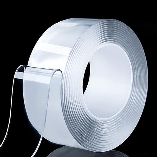 Cinta nano de doble cara resistente, cinta adhesiva extra fuerte de doble cara, 1.2 x 120 pulgadas, cinta adhesiva transparente para pared para