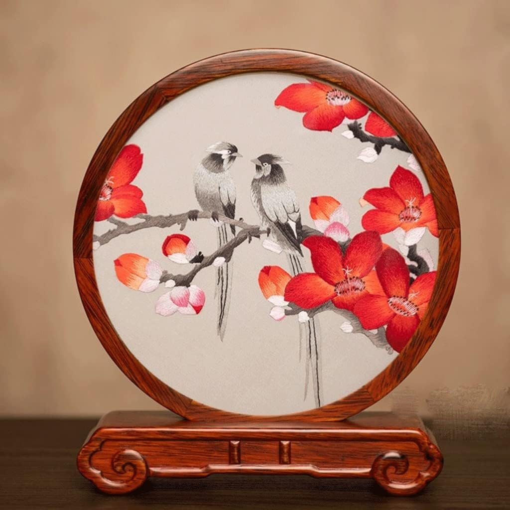 Ornaments, Embroidery Home Accessories Office Handmade Table Screen High-end Wine Cabinet Ornaments Entrance