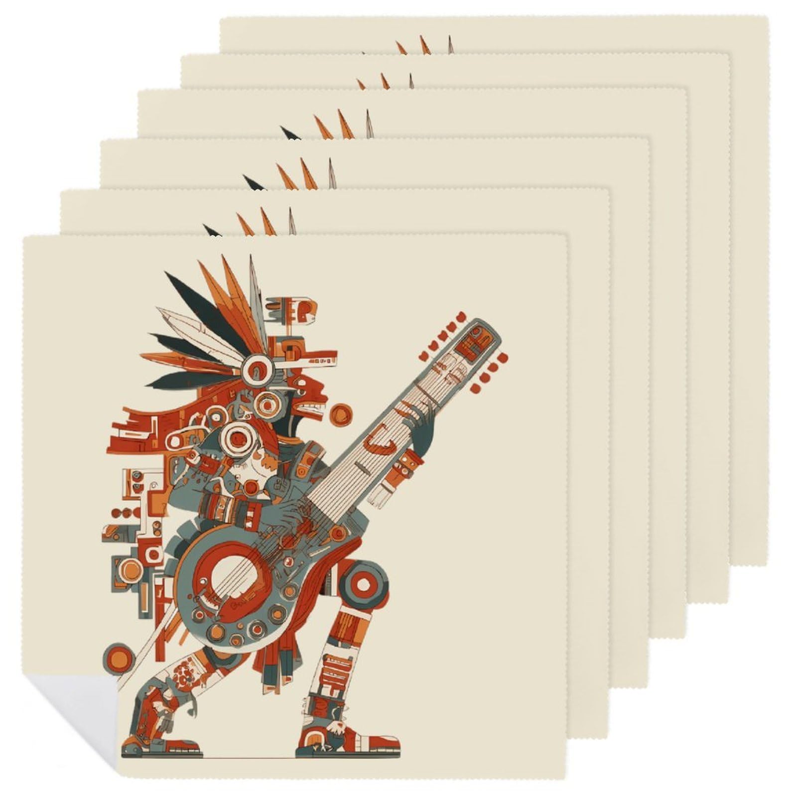 Servilletas cuadradas reutilizables de alta calidad Music Tezcatlipoca para hoteles y restaurantes