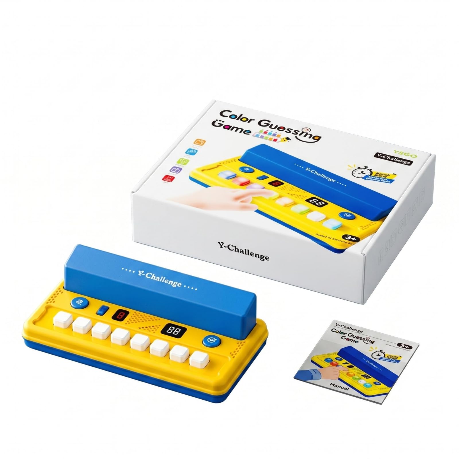 Illuminated Buttons Color-Guessing Challenge Digital Display Color Matching Game Interactive Electronic Challenge Toy Hinged Cover, Color Guessing Game-image-21