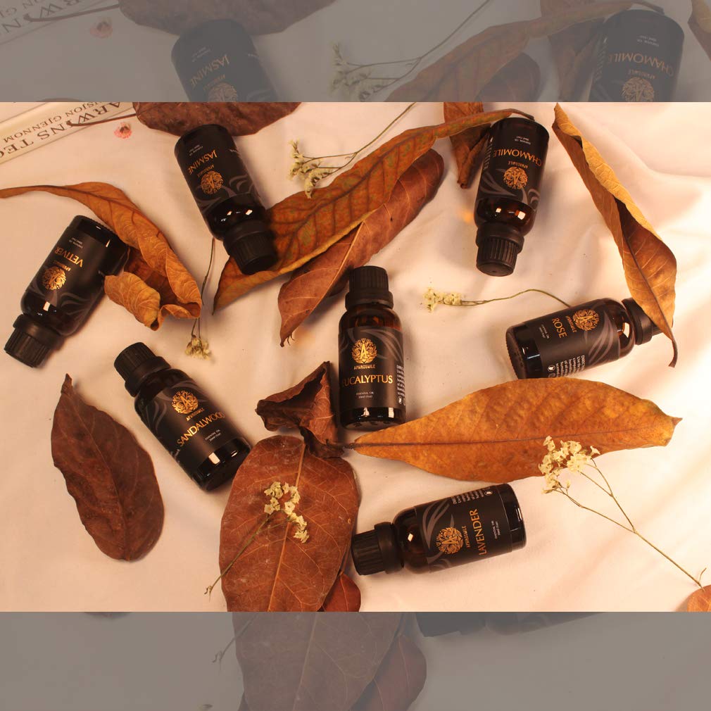 Aromatherapie Rose ätherisches Öl Set für Diffusor -Jasmin,Vetiver,Eukalyptus,Kamille Öle,7x30ml Sandelholz ätherisches Öl Kit für Luftbefeuchter, 100% reines Lavendel esential Öl
