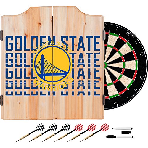 Trademark Gameroom Nba7010-Gsw3 Nba Dart Cabinet Set With Darts & Board - City - Golden State Warriors #TOP29
