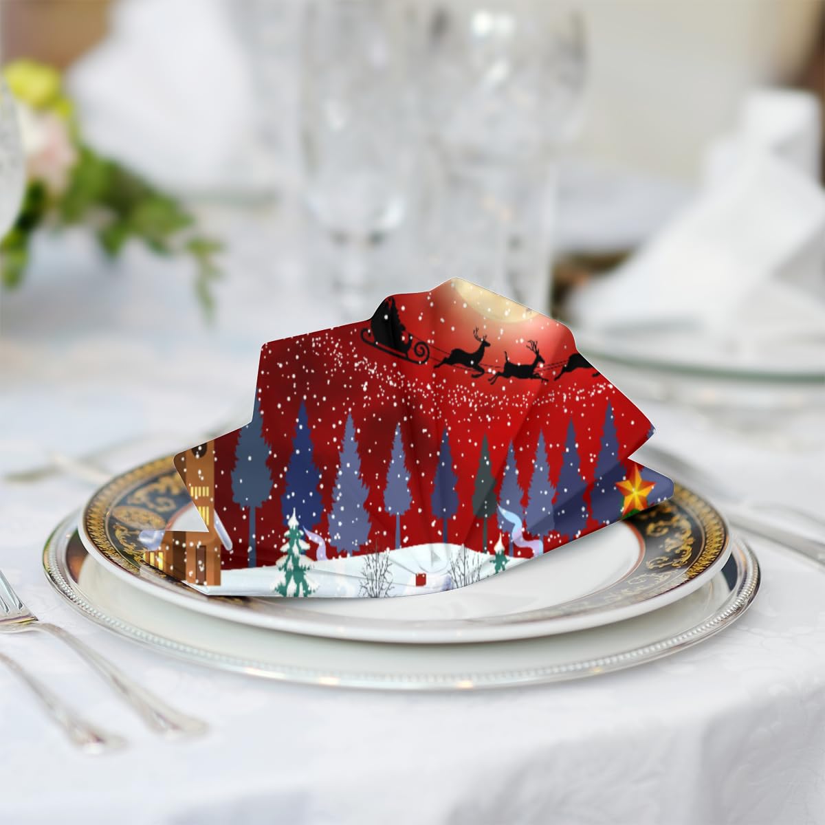 Serviette De Table,Serviettes De Table Ramie Réutilisables, 6 Pièces