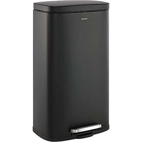 Happimess HPM1011B Curtis 8-Gallon Black Kitchen Trash Can