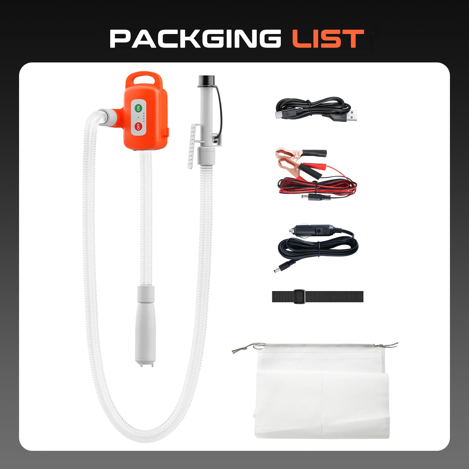 Elektrische Kraftstoffpumpe, Auto-Stop-Sensor 2,4 GPM Pumpe Tragbare Flüssigkeitspumpe Benzinpumpe Dieselpumpe Ölpumpe für Benzin, Diesel, Öl, Wasser mit Bürstenlosem Motor und 2000-mAh-Li-Ionen-Akku