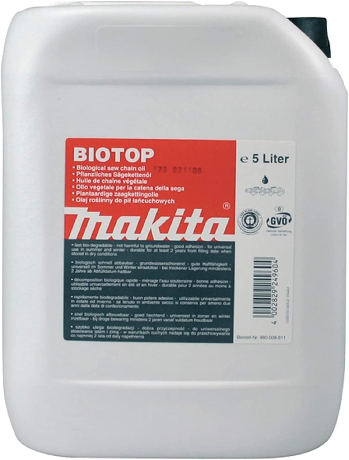 980008611 5 Litre Bio Top Chain Oil - Multi-Colour