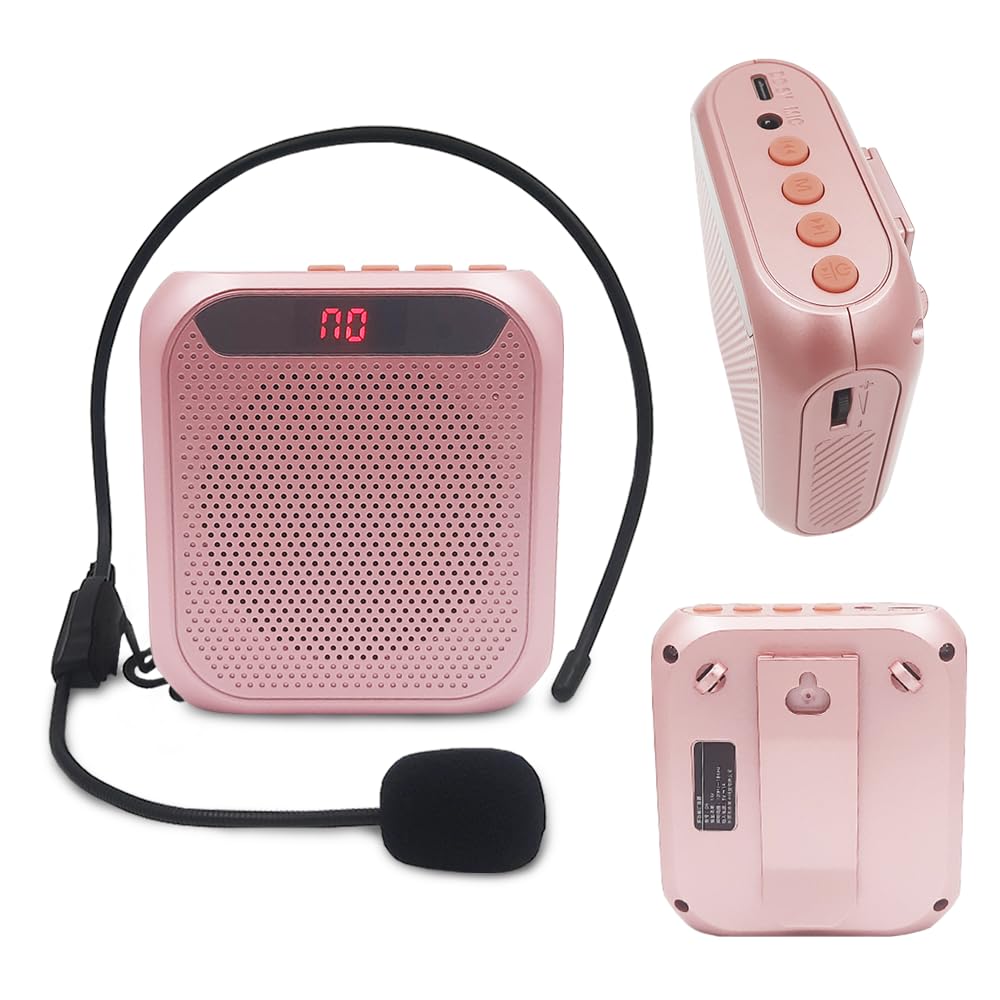 Wireless Voice Amplifier Portable Bluetooth Speaker and Microphone for Teachers Clear Classroom Audio for Lectures Events Workshops Mic for Instructors Presenters (Rose Gold Pack of 1)-image-6