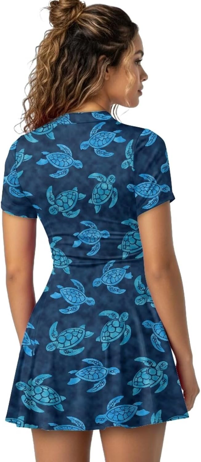 Tennis Dresses for Women, Golf Dress with Shorts and Pockets Athletic Dresses Slim Fit Stretch Activewear