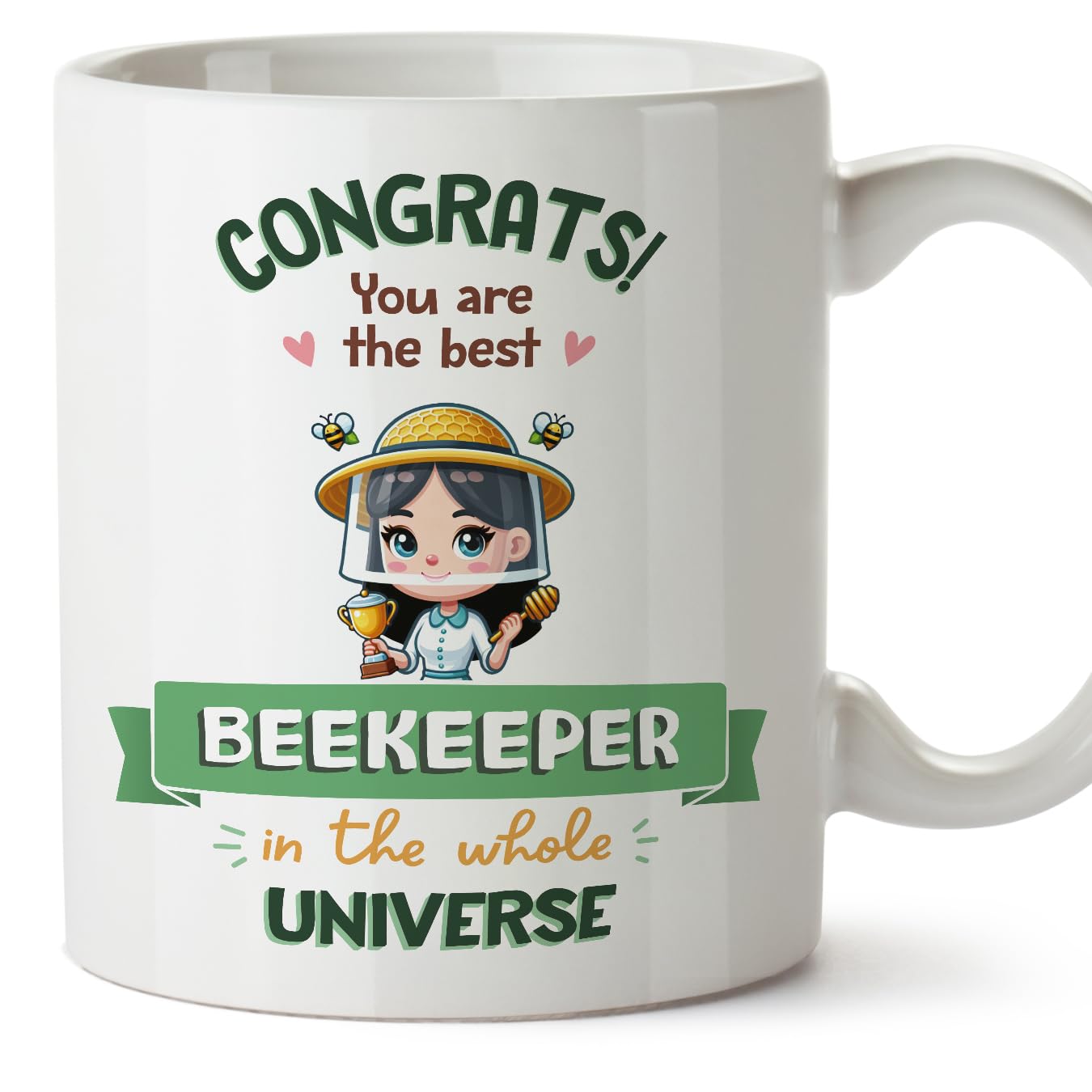 MUGFFINS Beekeeper Woman Mug - in English - Best in Universe Trophy - Funny Gift for Colleagues - Ceramic 11oz Mug — image 1